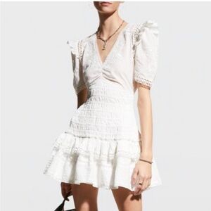 LoveShackFancy Rena Dress in Antique White NWT